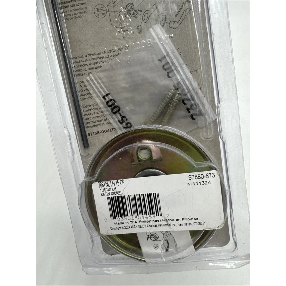 Kwikset Tustin Dummy Door Lh‎ Handle Single Sided Lever Satin Nickel 97880-673